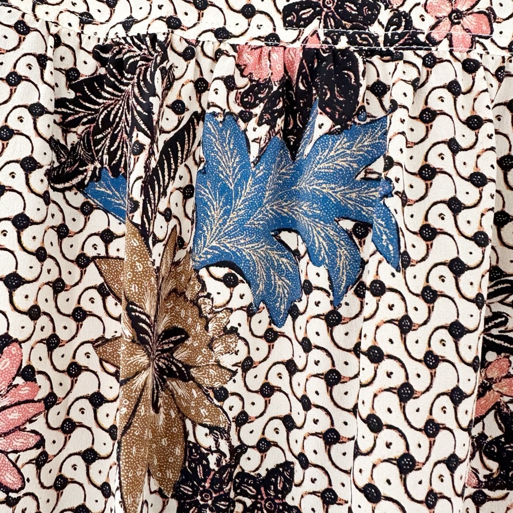 Ulla Johnson • Nova Ruffle-Sleeve Silk Top in Jasmine Print - Picture 14 of 16